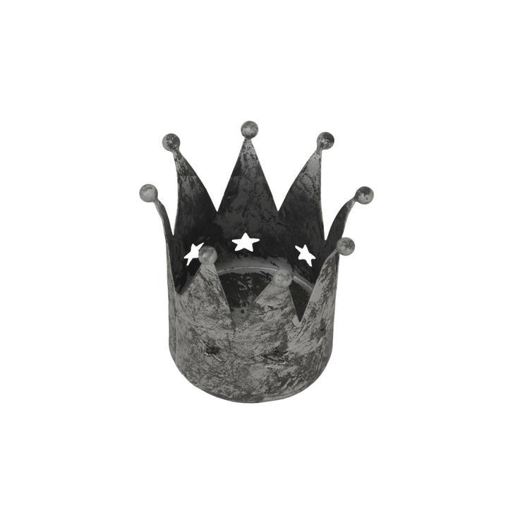 Antique-Silver-Crown-Tealight-Holder