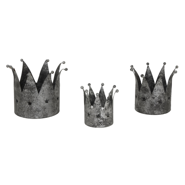 Antique-Silver-Crown-Tealight-Holder