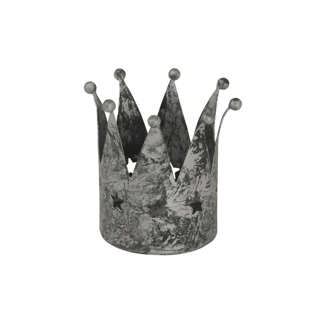 Antique-Silver-Crown-Tealight-Holder