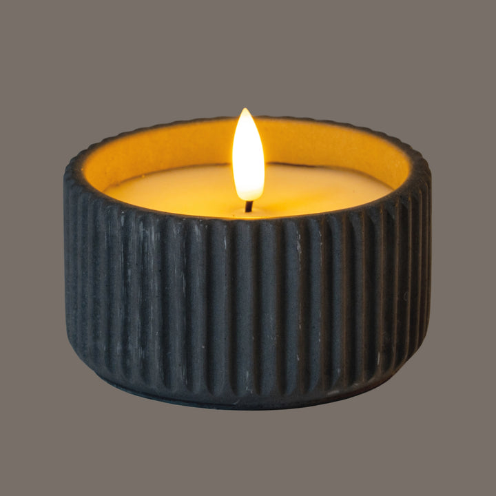 Luxe Collection Natural Glow Small Ribbed LED Candle
