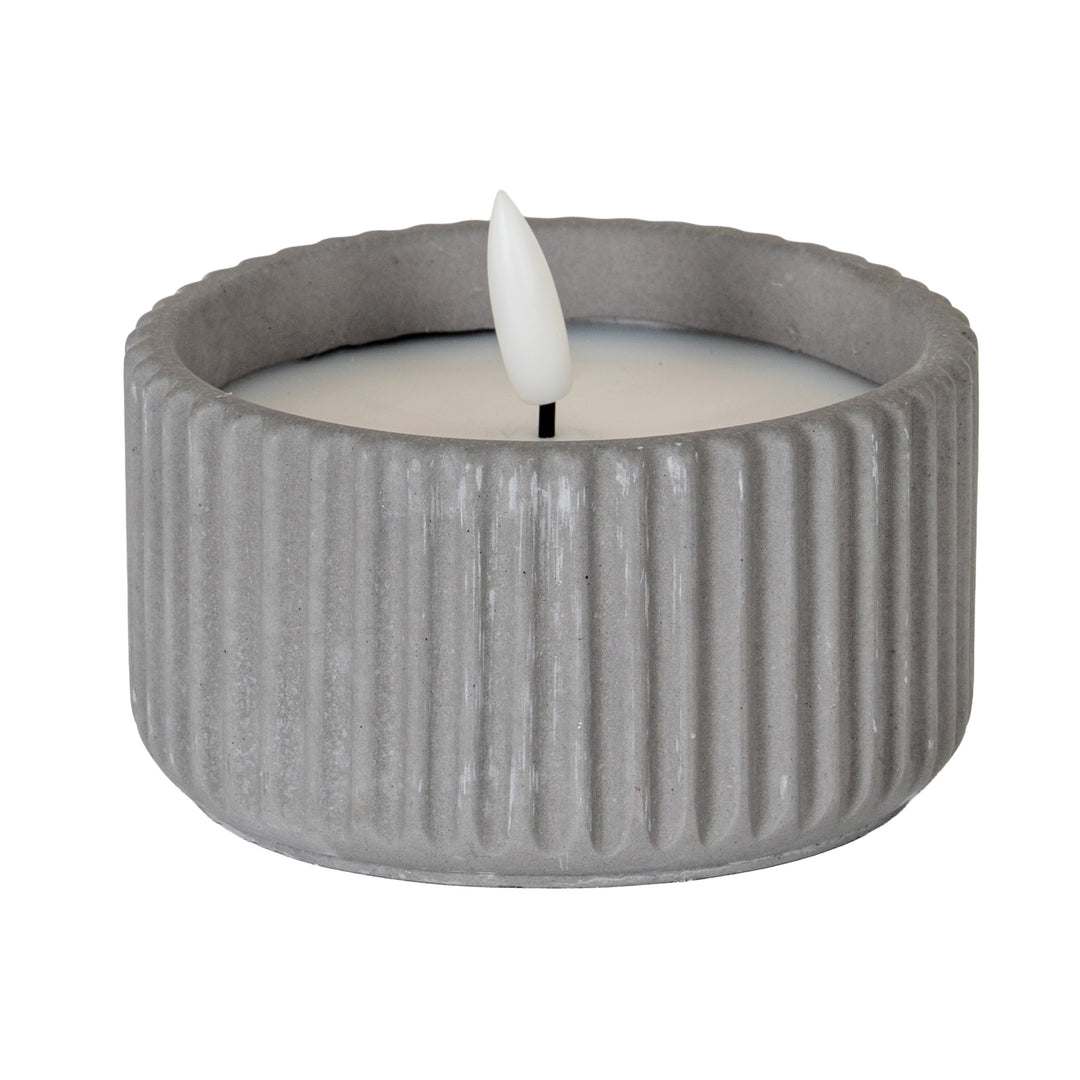 Luxe Collection Natural Glow Small Ribbed LED Candle