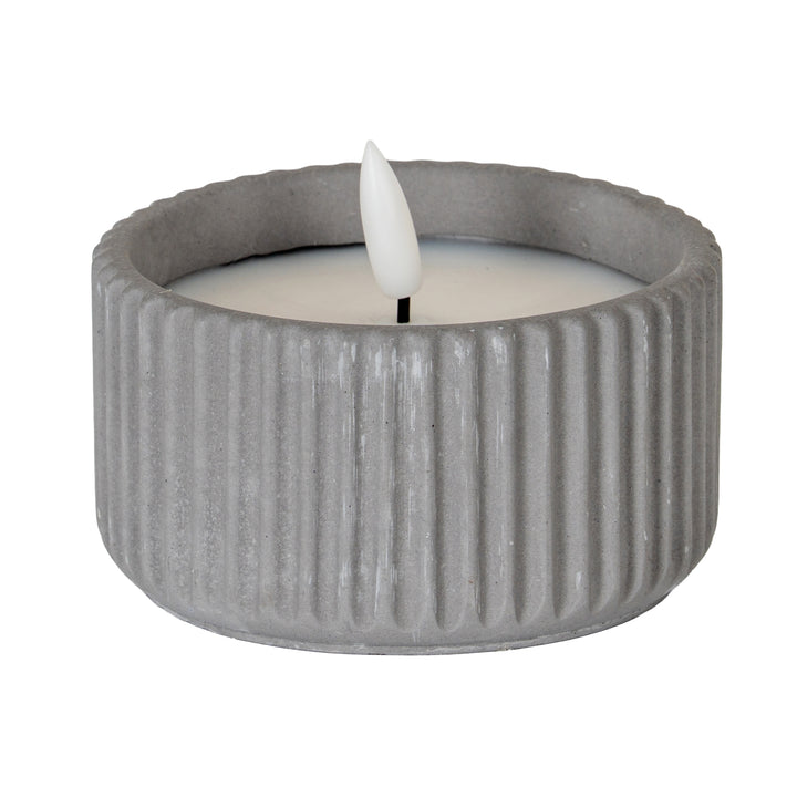 Luxe Collection Natural Glow Small Ribbed LED Candle