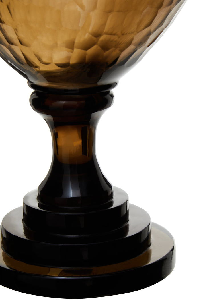 Cortina Candle Holder – Medium, in Glass with Honeycomb Design