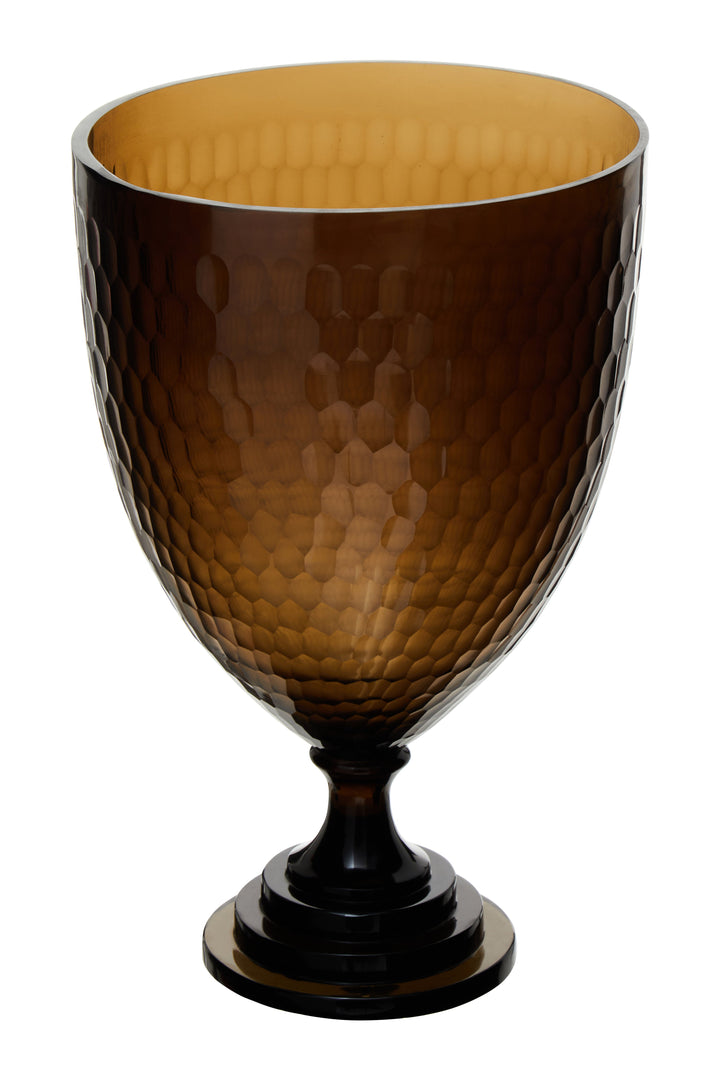 Cortina Candle Holder – Large, in Glass with Honeycomb Design
