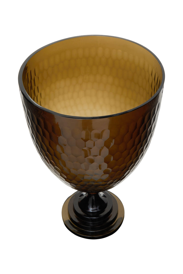 Cortina Candle Holder – Large, in Glass with Honeycomb Design