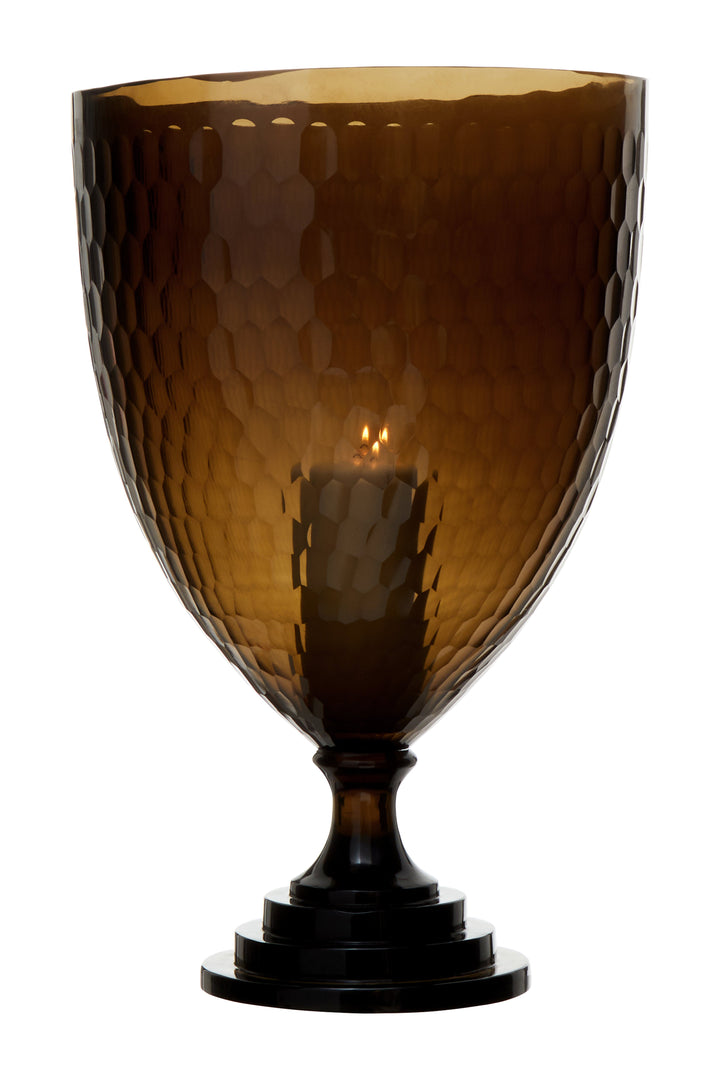 Cortina Candle Holder – Large, in Glass with Honeycomb Design