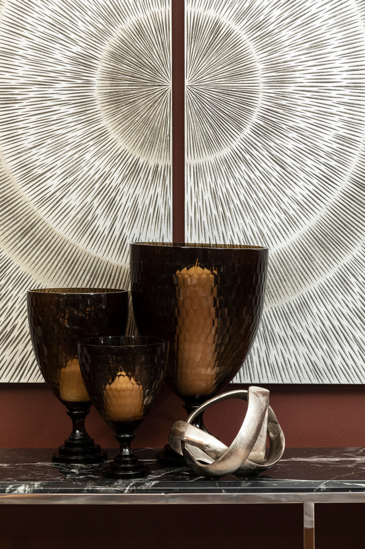 Bexley Honeycomb Glass Candle Holder – Large