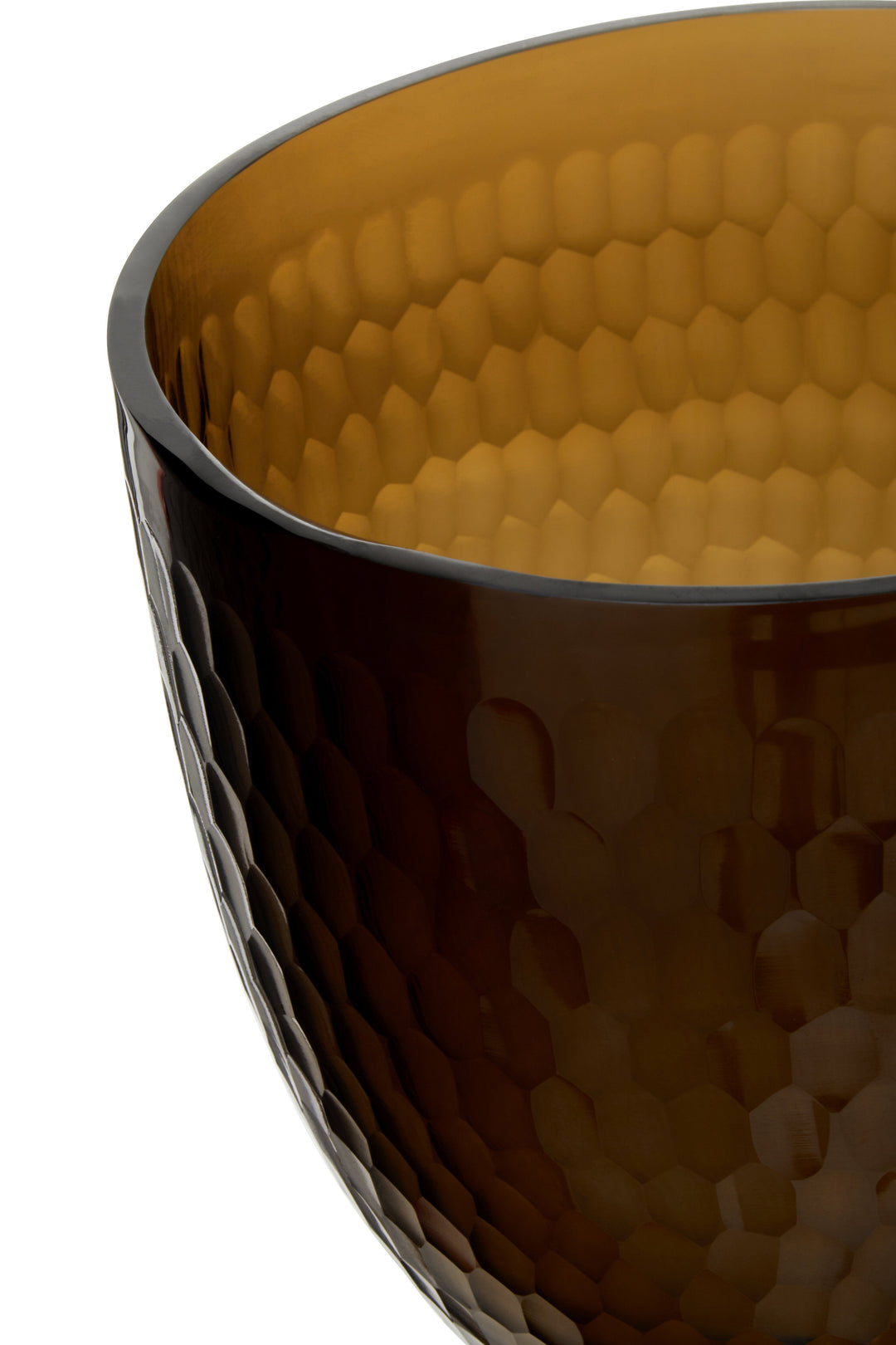 Cortina Candle Holder – Large, in Glass with Honeycomb Design