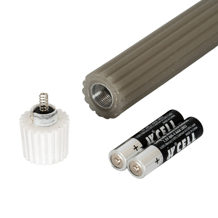 Modern & Reusable: Grey Ribbed Taper LED Candles