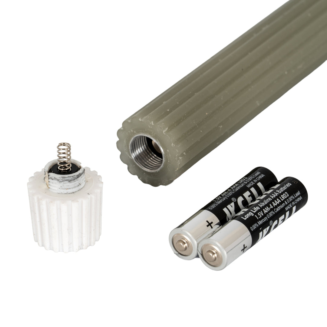 Earth-Friendly Glow: Sage Ribbed Taper LED Candles