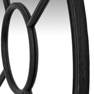Black Wood Round Window Mirror