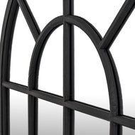 Black Wood Arched Window Style Mirror