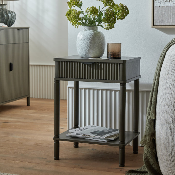 Reed Collection Modern 1 Drawer Side Table