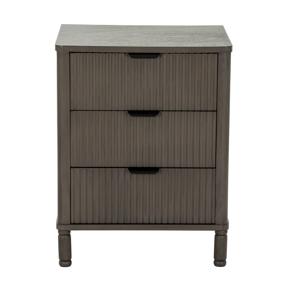 Reed Collection Modern Bedside Table with 3 Drawers