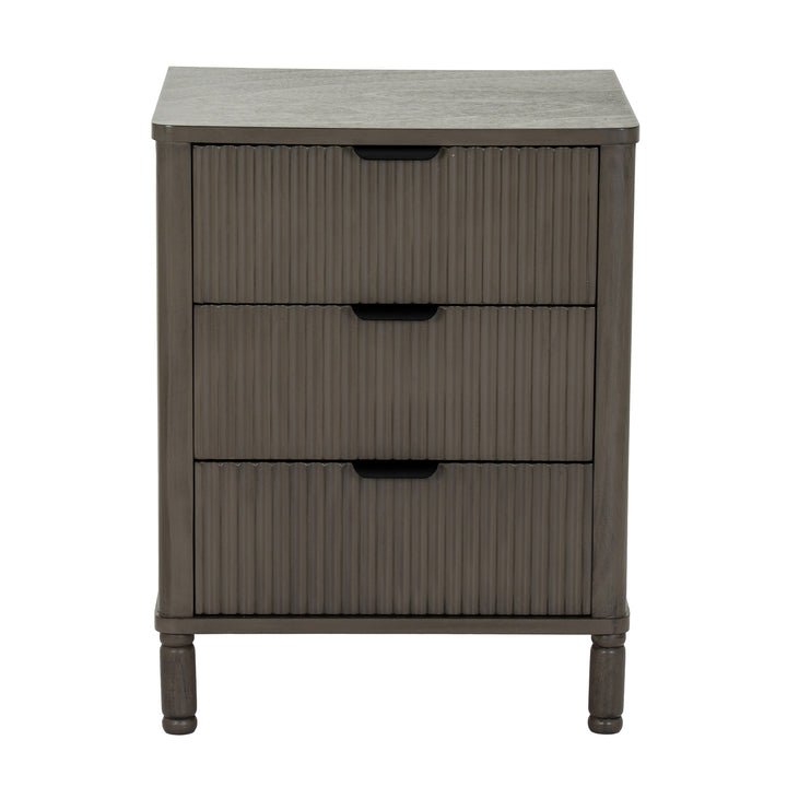 Reed Collection Modern Bedside Table with 3 Drawers