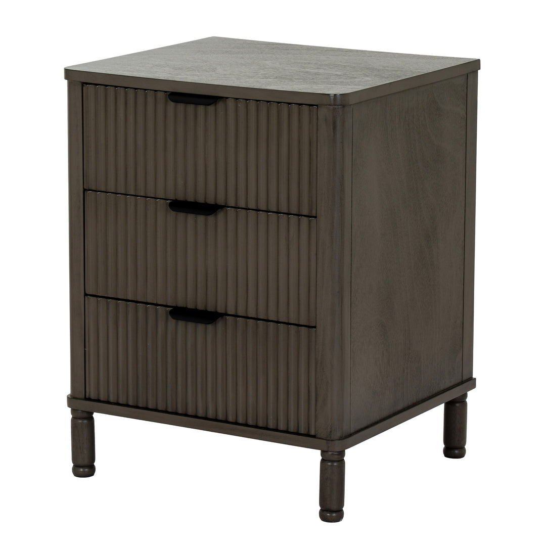 Reed Collection Modern Bedside Table with 3 Drawers