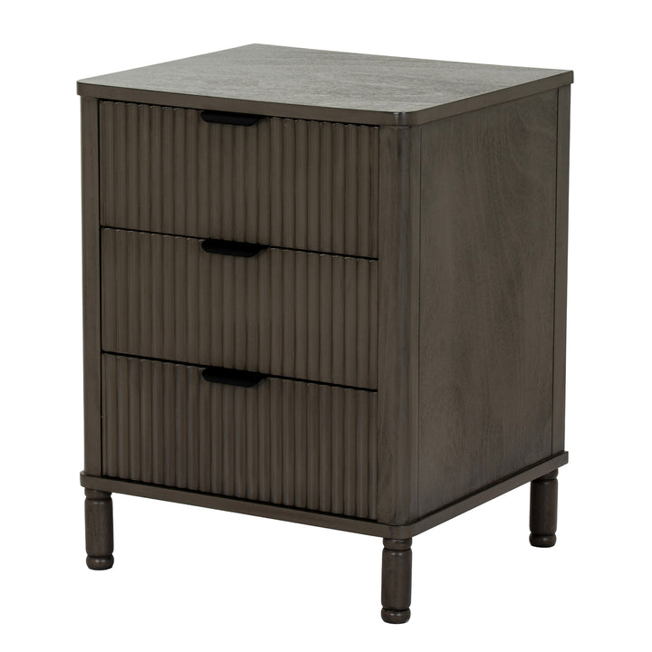 Reed Collection Modern Bedside Table with 3 Drawers