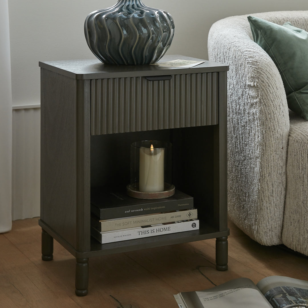 Reed Collection Wooden 1-Drawer Storage Cabinet