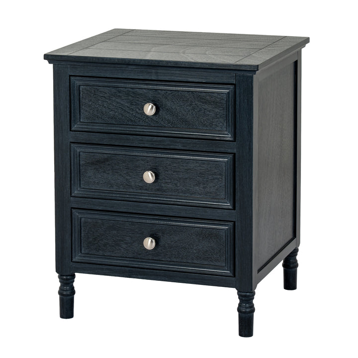 Contour Collection Modern Side Table with Storage Drawers