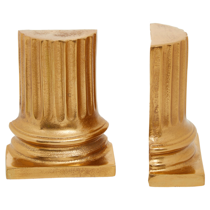Kensington Townhouse Bookends with Gold Pillar Design