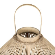 Cone Wicker Lantern with Glass Candle Holder