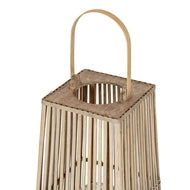 Large Silo Wicker Lantern with Glass Candle Holder