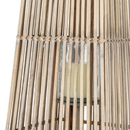 Large Silo Wicker Lantern with Glass Candle Holder