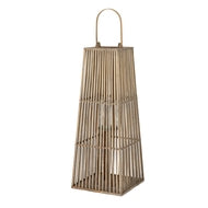 Large Silo Wicker Lantern with Glass Candle Holder