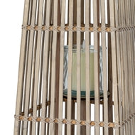 Medium Silo Wicker Lantern with Glass Candle Holder