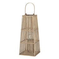 Medium Silo Wicker Lantern with Glass Candle Holder