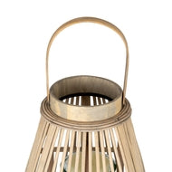 Medium Peardrop Wicker Lantern with Glass Candle Holder