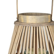 Medium Peardrop Wicker Lantern with Glass Candle Holder