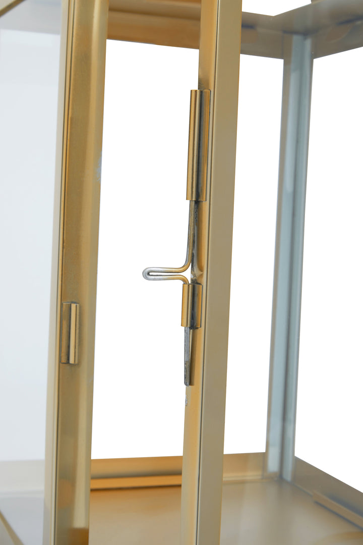 Herber Small Gold Lantern with Leather Handle