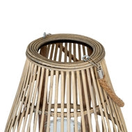 Medium Ellipse Wicker Lantern with Glass Candle Holder