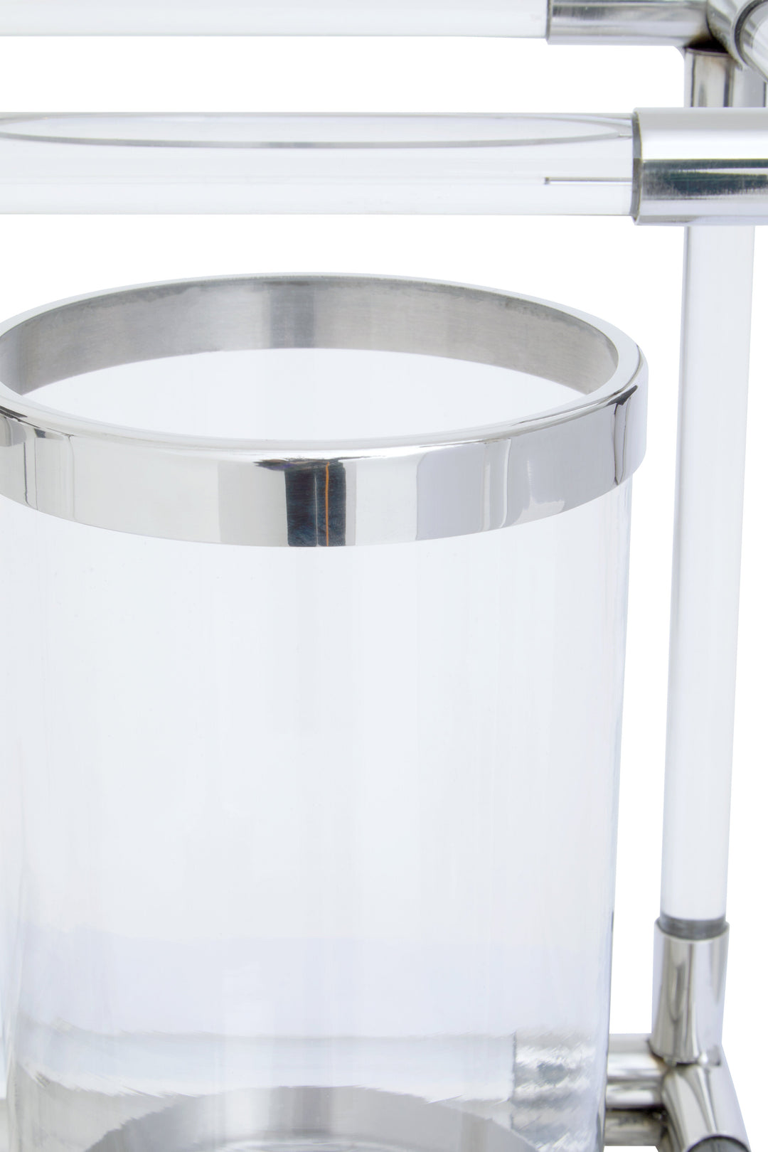Lucita Silver & Acrylic Twin Candle Holder