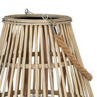Large Ellipse Wicker Lantern with Glass Candle Holder