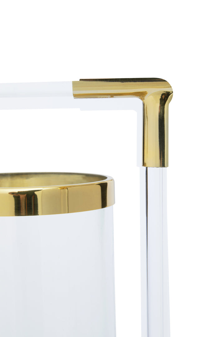 Lucita Gold & Acrylic Twin Candle Holder