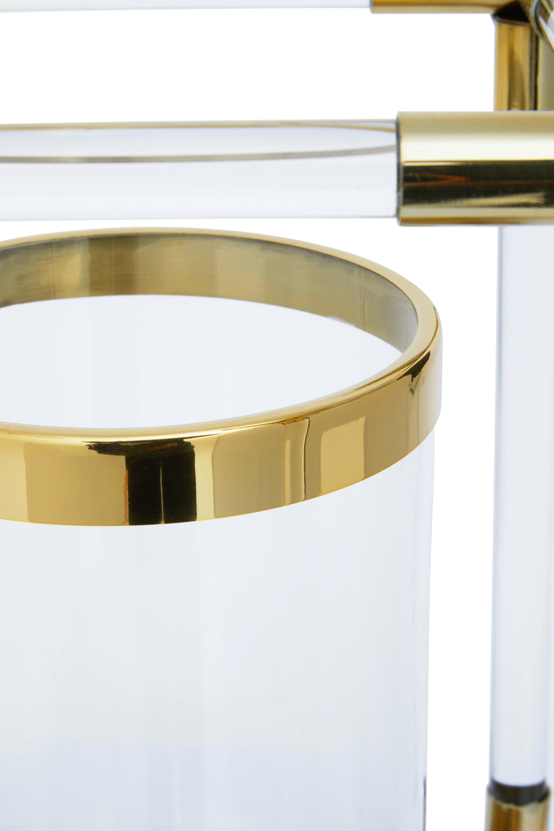 Lucita Gold & Acrylic Twin Candle Holder