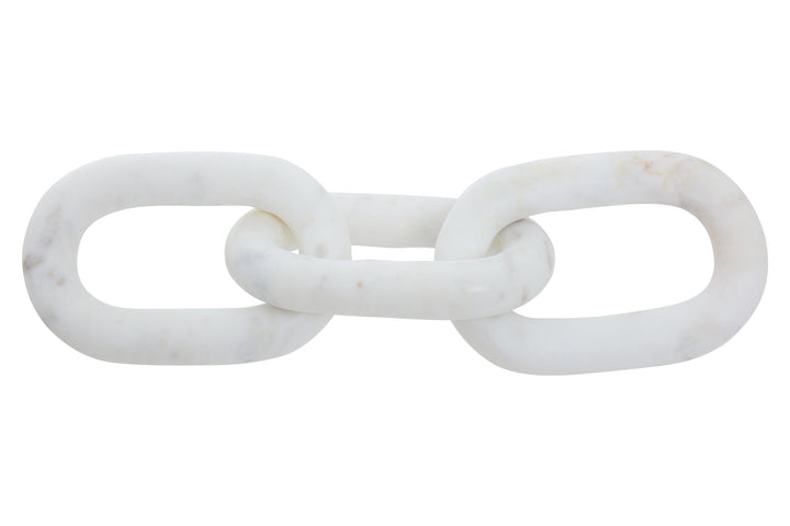 Three Sculpture White Link Marble Chain Cove
