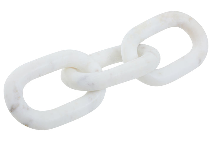 Three Sculpture White Link Marble Chain Cove