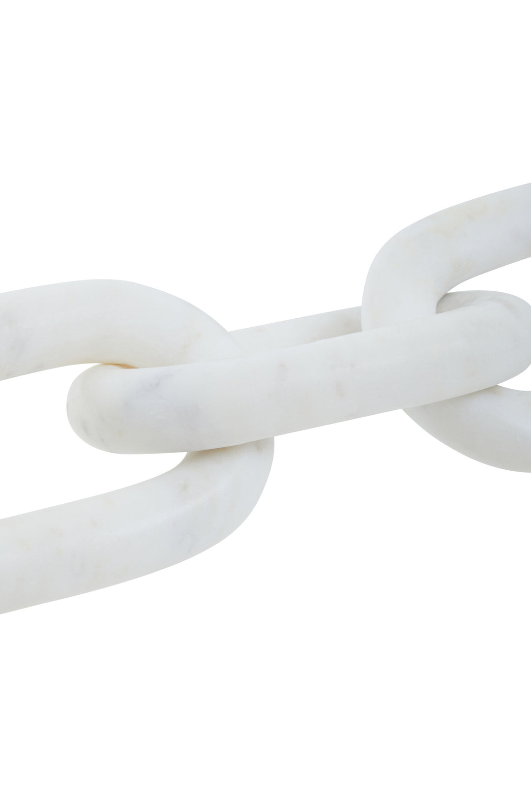 Three Sculpture White Link Marble Chain Cove