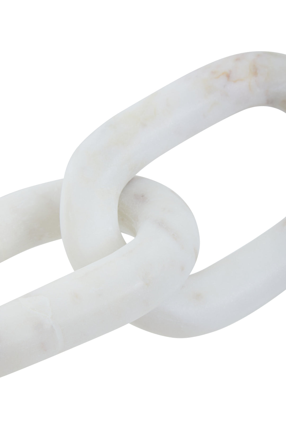Three Sculpture White Link Marble Chain Cove