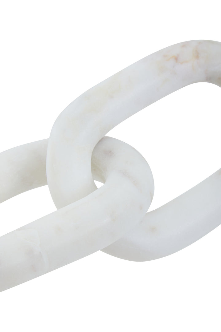 Three Sculpture White Link Marble Chain Cove