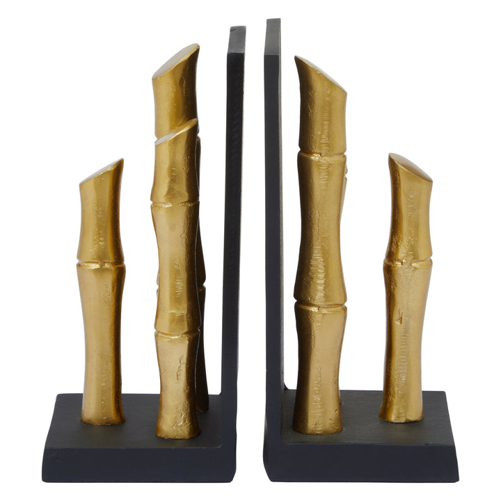 Hiba Gold Bamboo Effect Bookends – Set of 2