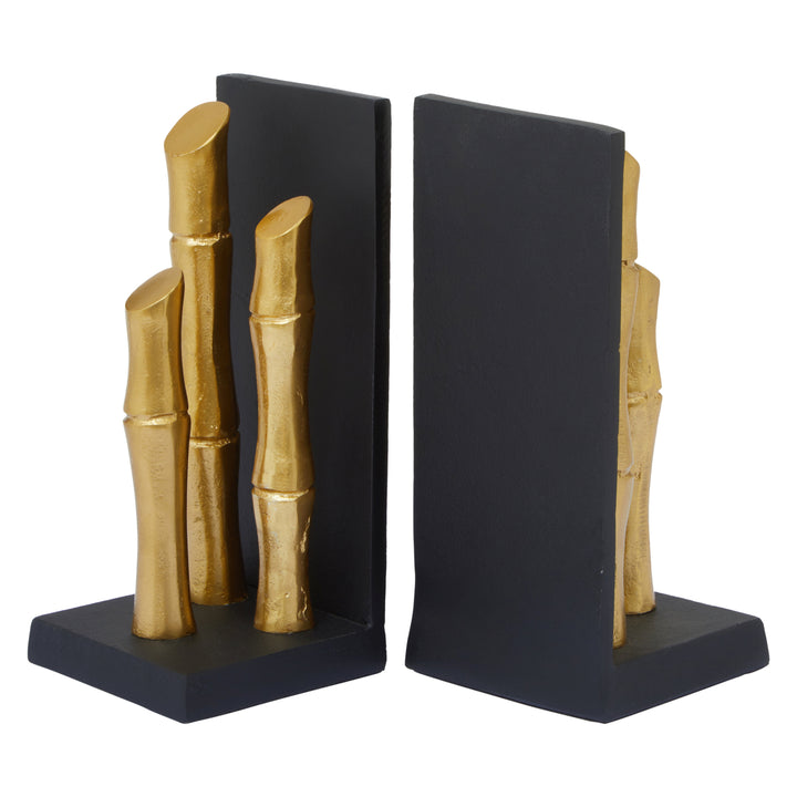 Hiba Gold Bamboo Effect Bookends – Set of 2