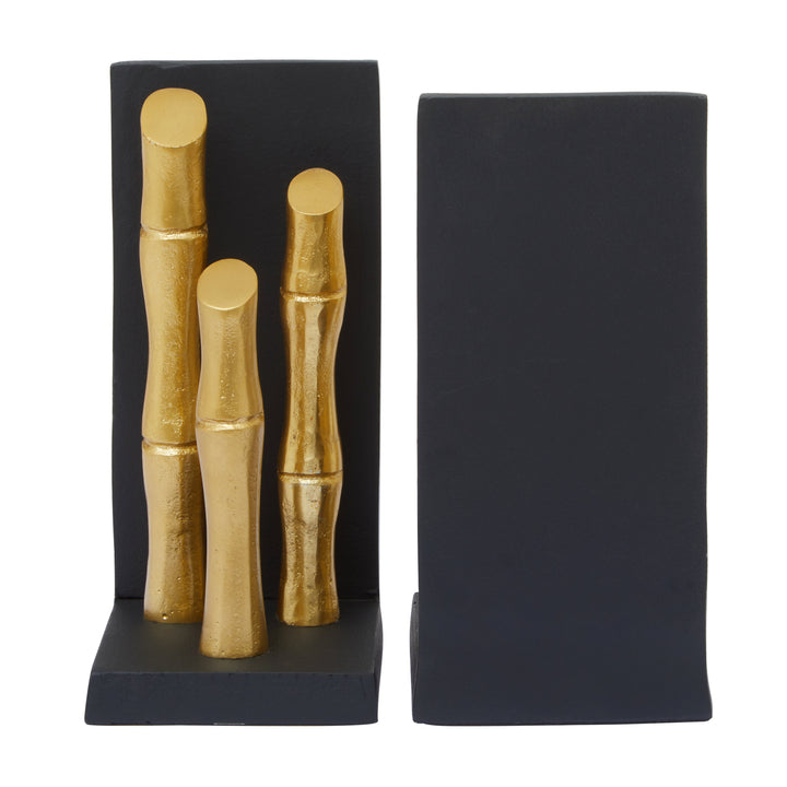 Hiba Gold Bamboo Effect Bookends – Set of 2