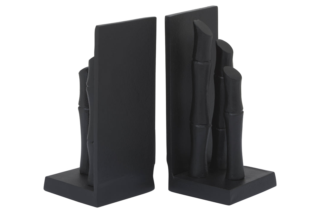 Hiba Black Bamboo Effect Bookends – Set of 2