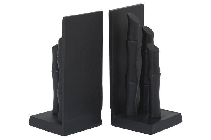 Hiba Black Bamboo Effect Bookends – Set of 2