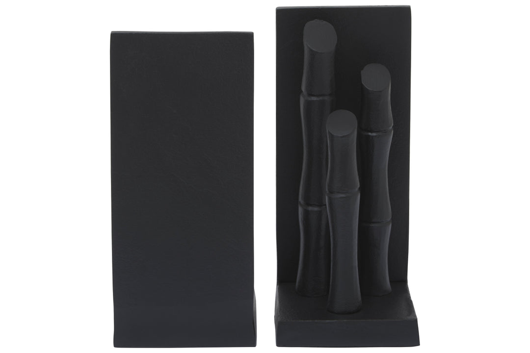 Hiba Black Bamboo Effect Bookends – Set of 2