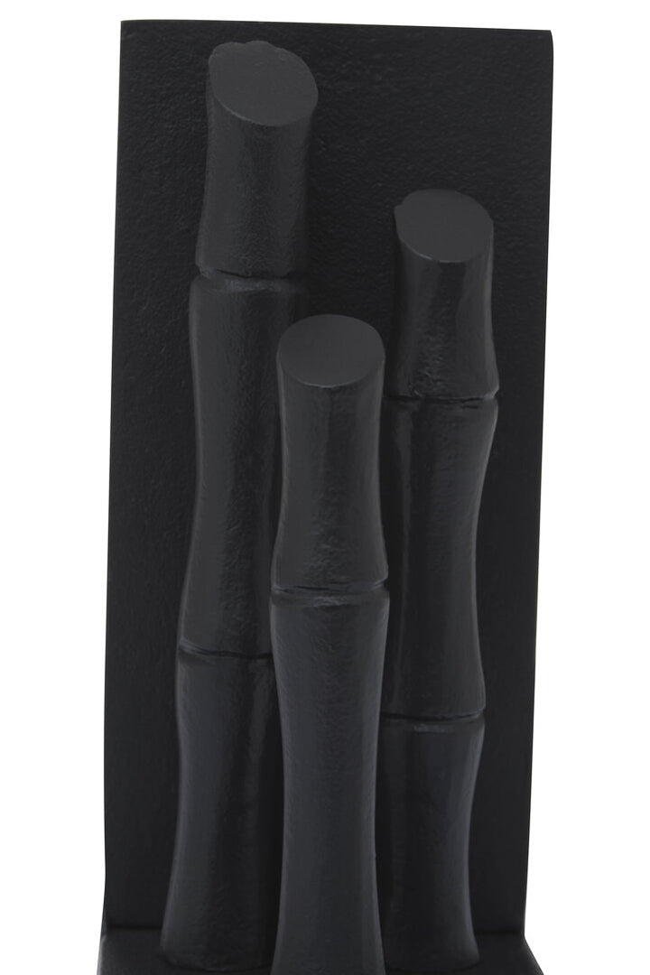 Alderbrook Bamboo Effect Bookends – Black Finish (Set of 2)